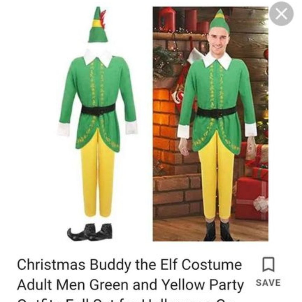 Mens XL elf costume